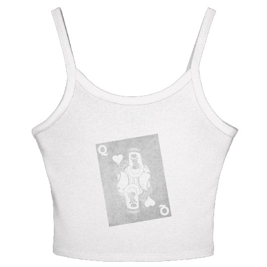 Womens Skeleton Queen Playing Card Gambling Hallow Women's Spaghetti Strap Tank Top