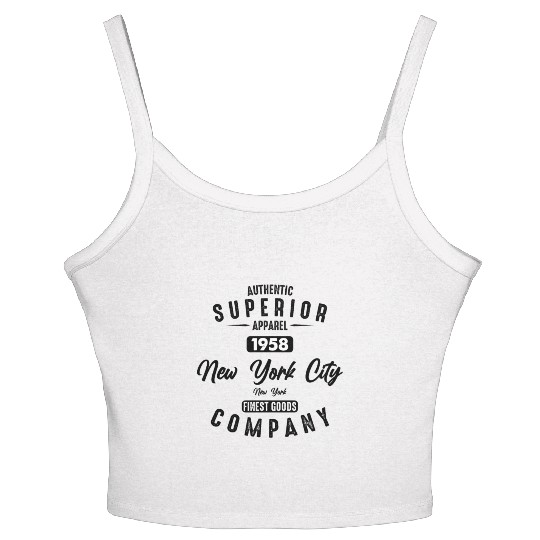 New York City Born In 1958 Vintage Birthday Women's Spaghetti Strap Tank Top