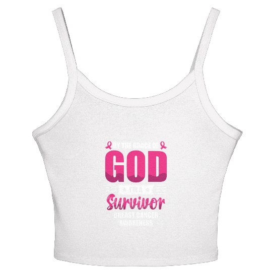 By The Grace Of God I'm A Breast Cancer Survivor Women's Spaghetti Strap Tank Top