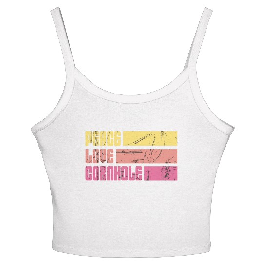 Peace Love Cornhole Women's Spaghetti Strap Tank Top