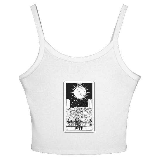 WTF - The Moon Tarot Card Women's Spaghetti Strap Tank Top