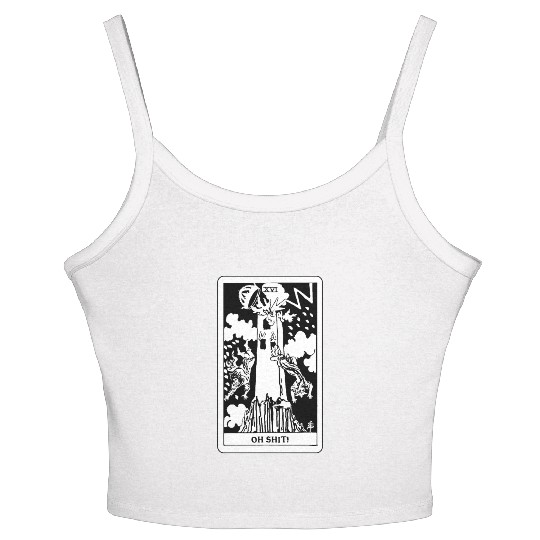 Oh Shit! - The Tower Tarot Card Women's Spaghetti Strap Tank Top