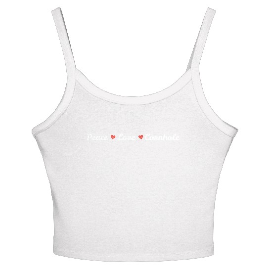 Peace love cornhole heart Women's Spaghetti Strap Tank Top