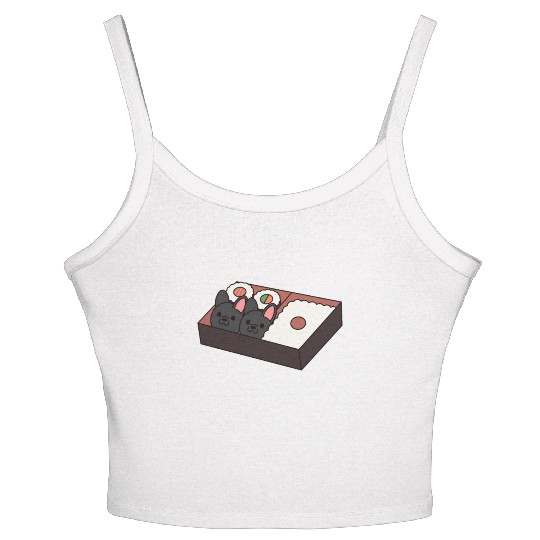Sushi Bento Box French Bulldog Women's Spaghetti Strap Tank Top