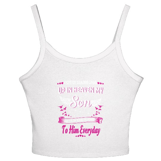 My Son Forever My Angel Sympathy In Loving Memory Women's Spaghetti Strap Tank Top