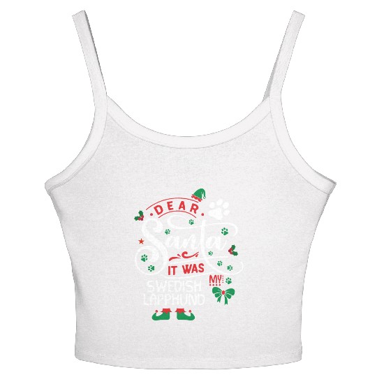 Swedish Lapphund Dog Christmas Dog breed Women's Spaghetti Strap Tank Top