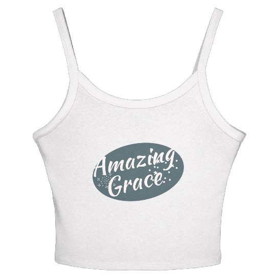 Amazing Grace Christian design Women's Spaghetti Strap Tank Top