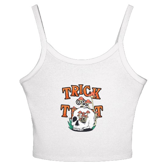 Trick or Treat People With Kindness Skeleton Hallo Women's Spaghetti Strap Tank Top