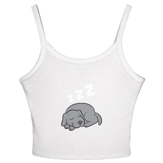 Weimaraner Dog Sleeping Pajama Sleeping Women's Spaghetti Strap Tank Top
