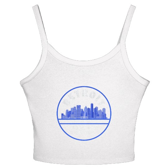 Detroit Skyline Badge Women's Spaghetti Strap Tank Top