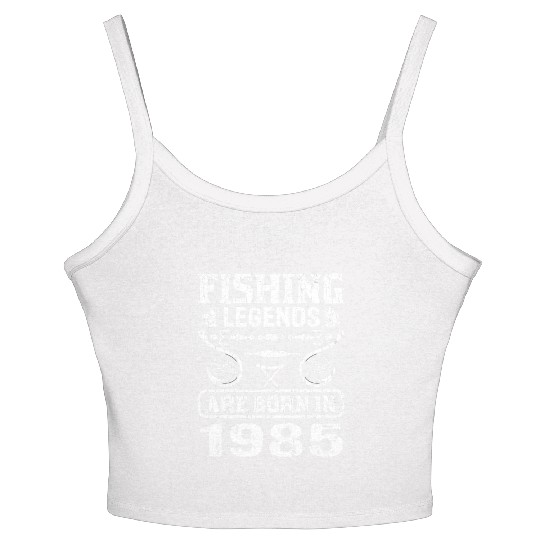 Fishing Legends Are Born In 1985 Women's Spaghetti Strap Tank Top