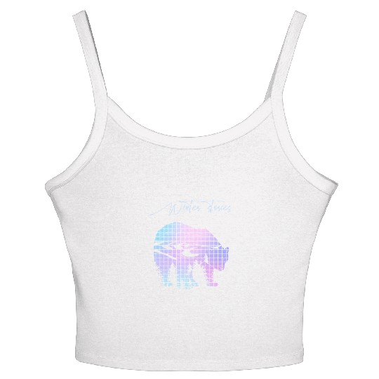 Winter stories Bear Trees Pastel Rainbow Women's Spaghetti Strap Tank Top