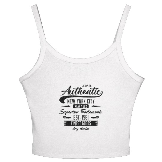 New York City Born In 1981 Vintage Birthday Women's Spaghetti Strap Tank Top