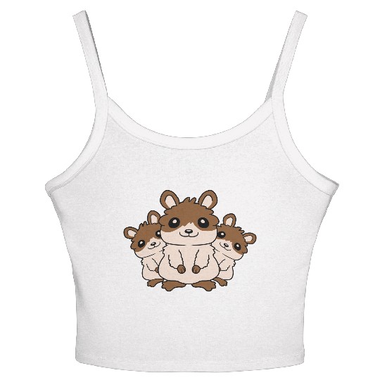 Crew hamster family kids Women's Spaghetti Strap Tank Top