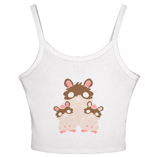 2 kids hamster family Women's Spaghetti Strap Tank Top