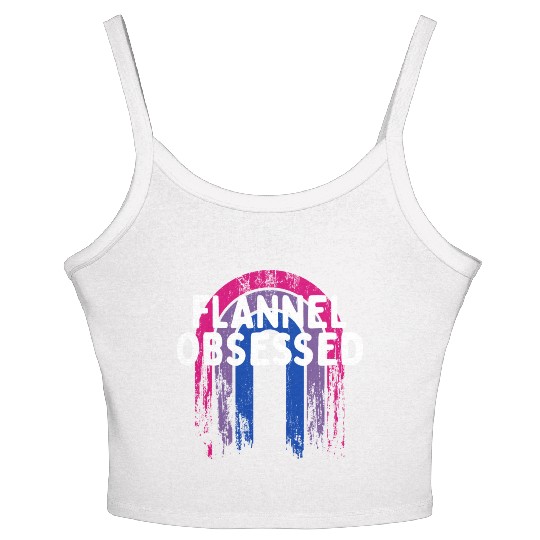 Flannel Obsessed Bisexual LGBTQ Bi Pride Outfit Women's Spaghetti Strap Tank Top