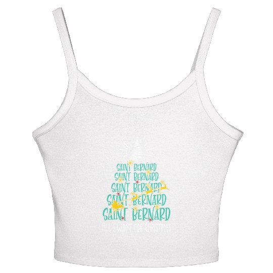 Saint Bernard Christmas Dog breed Christmas Tree Women's Spaghetti Strap Tank Top