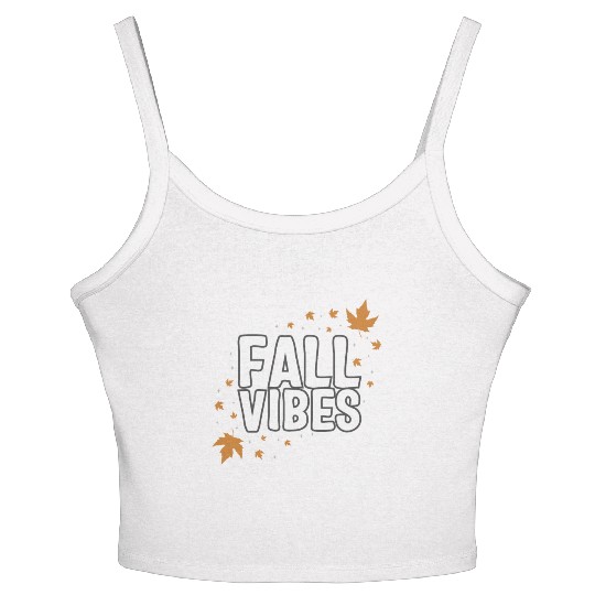 Halloween Theme Fall Vibes Coffee Lover Mug Gift, Women's Spaghetti Strap Tank Top