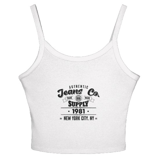 New York City Born In 1981 Vintage Birthday Women's Spaghetti Strap Tank Top