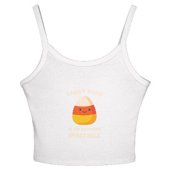LAZY COSTUME CANDY CORN IS MY FAVORITE VEGETABLE Women's Spaghetti Strap Tank Top