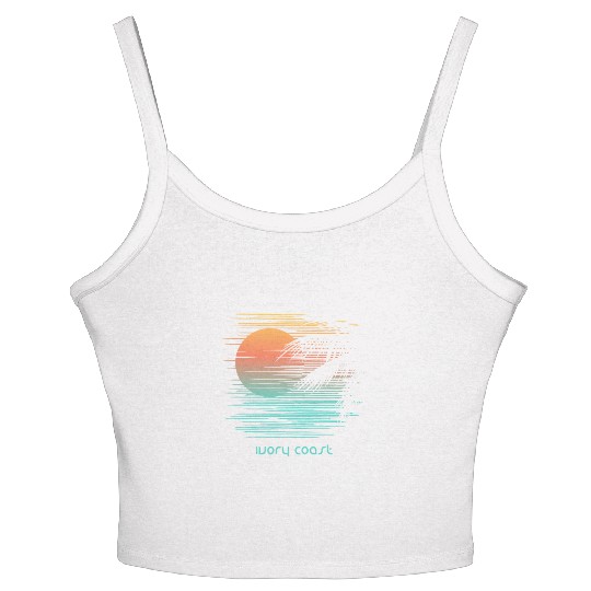 Artistic Ivory Coast Africa Palm Tree Vacation Women's Spaghetti Strap Tank Top