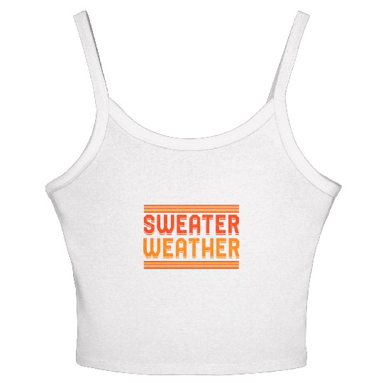 Halloween Theme Sweater Weather Coffee Lover Mug Women's Spaghetti Strap Tank Top