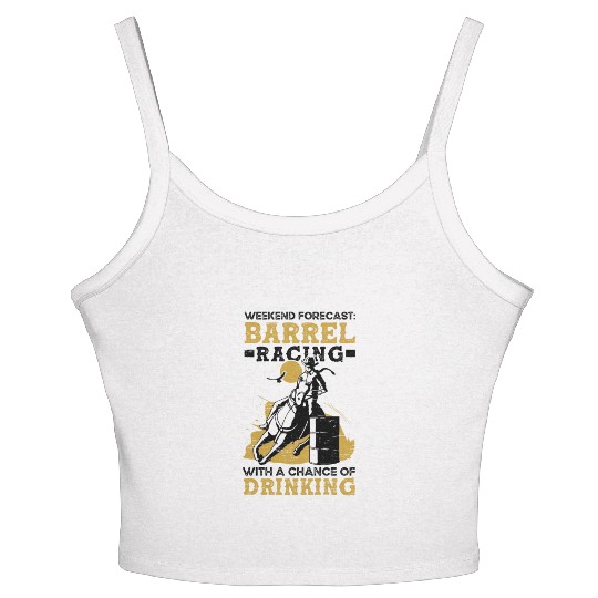 Barrel Racing Drink Beer Rodeo Equestrian Horse Women's Spaghetti Strap Tank Top