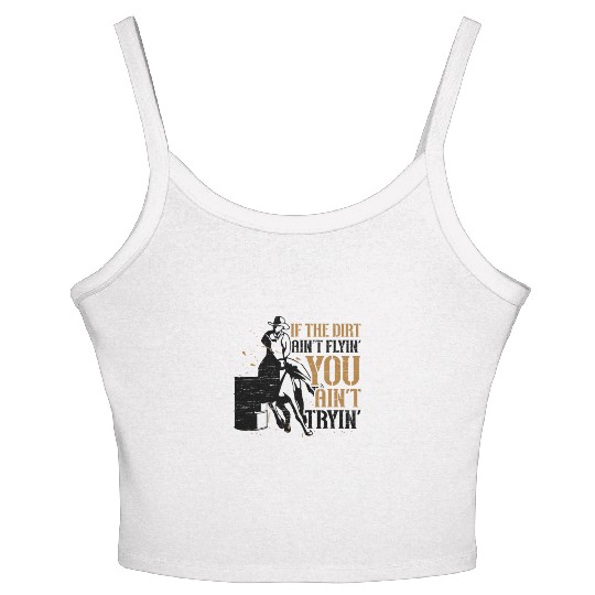 Barrel Racing Dirt Rodeo Equestrian Horse Barrel Women's Spaghetti Strap Tank Top