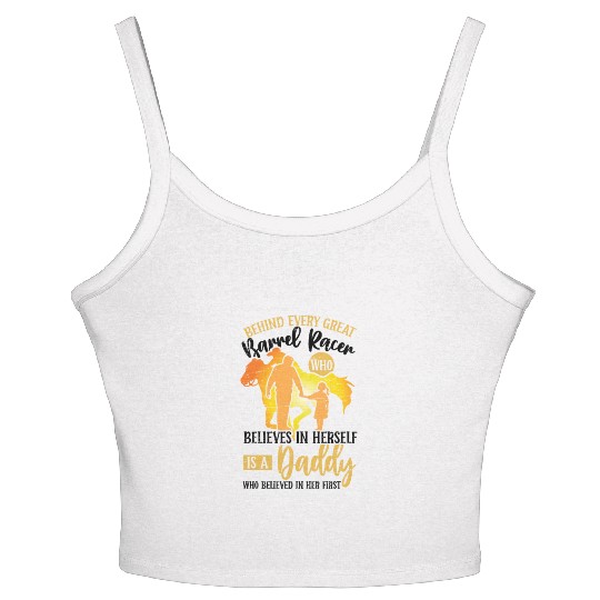 Barrel Racing Dad Rodeo Equestrian Horse Barrel Women's Spaghetti Strap Tank Top