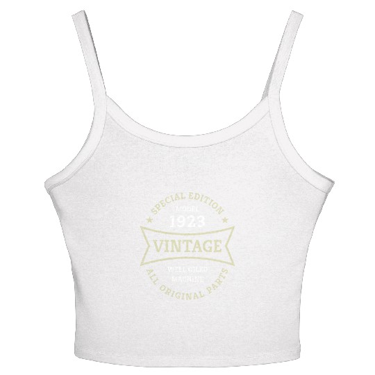 Born 1923 Vintage 100 Year Old 100th Birthday Gift Women's Spaghetti Strap Tank Top