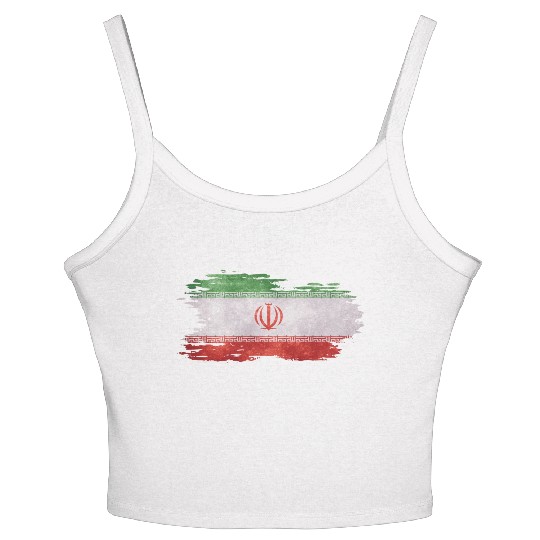 Iran - national flag, brush effect Women's Spaghetti Strap Tank Top