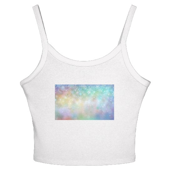 Colorful Bokeh Christmas Snowflakes Women's Spaghetti Strap Tank Top