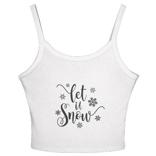 Simple Let it Snow Christmas Calligraphy Women's Spaghetti Strap Tank Top