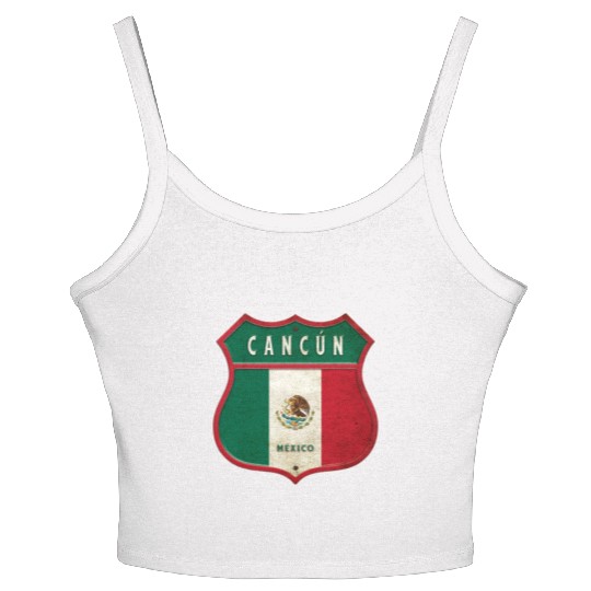 Cancun Mexico coat of arms design Women's Spaghetti Strap Tank Top