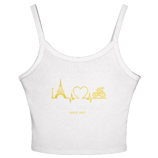 Tour France Bike Jersey Colors France Race Cycling Women's Spaghetti Strap Tank Top