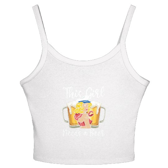 Sailing Sailor Beer This Girl Needs A Beer Women's Spaghetti Strap Tank Top