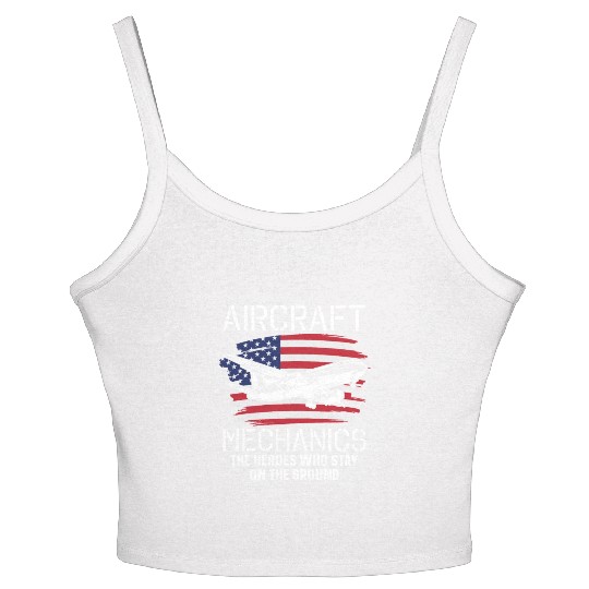 Aircraft Mechanic Us Flag Women's Spaghetti Strap Tank Top