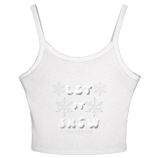 Let it snow with snowflakes christmas Women's Spaghetti Strap Tank Top