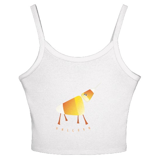 UNICORN Funny Candy Corn Halloween Women's Spaghetti Strap Tank Top