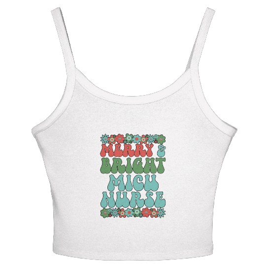 MICU Nurse Christmas Medical ICU Nursing Xmas Gift Women's Spaghetti Strap Tank Top