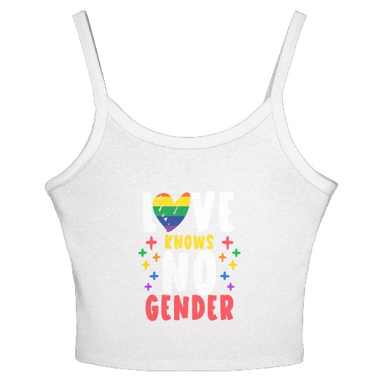 Love Knows No Gender Rainbow Pride Month Women's Spaghetti Strap Tank Top