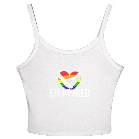 Engayged Rainbow Pride Month LGBTQ Gay Pride Women's Spaghetti Strap Tank Top
