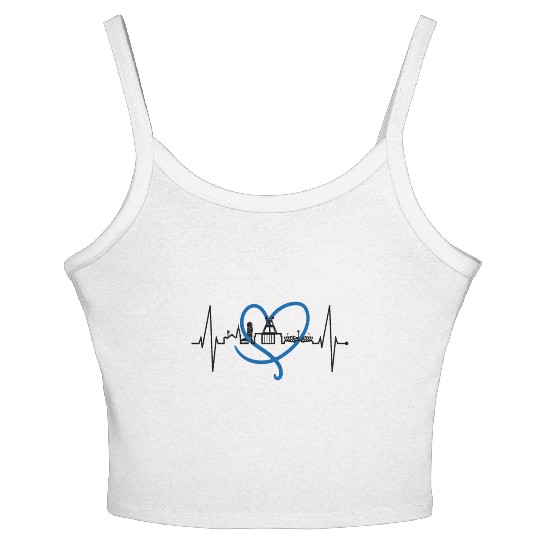 Bochum Skyline Heartbeat Ruhrpott Germany Lover Women's Spaghetti Strap Tank Top