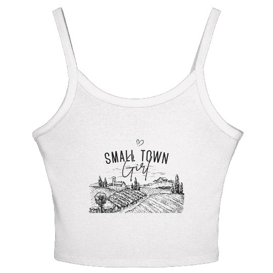 Small Town Girl with Landscape Women's Spaghetti Strap Tank Top