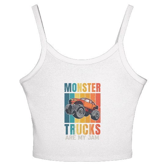 Monster Trucks Are My Jam Vintage Retro Women's Spaghetti Strap Tank Top