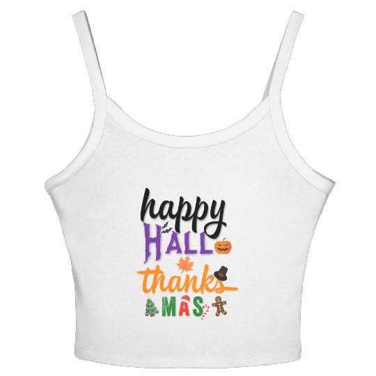 Happy Hallothanksmas Women's Spaghetti Strap Tank Top