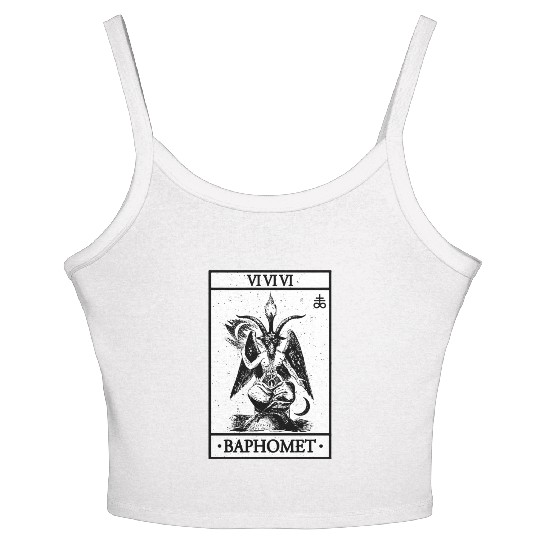 Baphomet Tarot Card Satanic Occult Women's Spaghetti Strap Tank Top