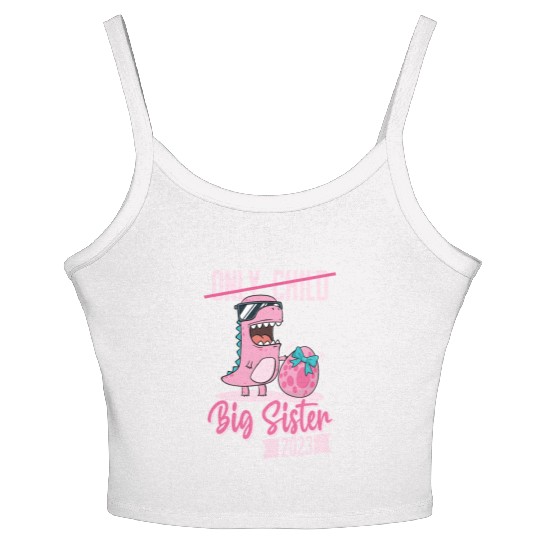 Only Child Big sister 2023 pregnancy baby girls Women's Spaghetti Strap Tank Top