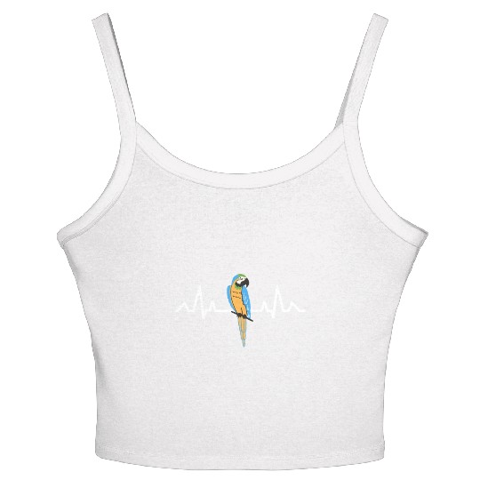 Tropical Animal Bird Ara Gift Heartbeat Parrot Women's Spaghetti Strap Tank Top