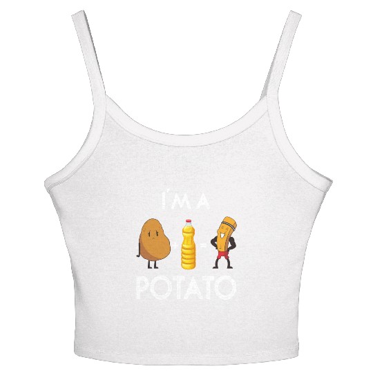 I am a Potato Fries Cute Costume Potatoes Lovers Women's Spaghetti Strap Tank Top